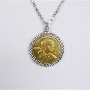 2015 American Indian Relief Council Mohawk Ironworkers Coin Pendant Necklace